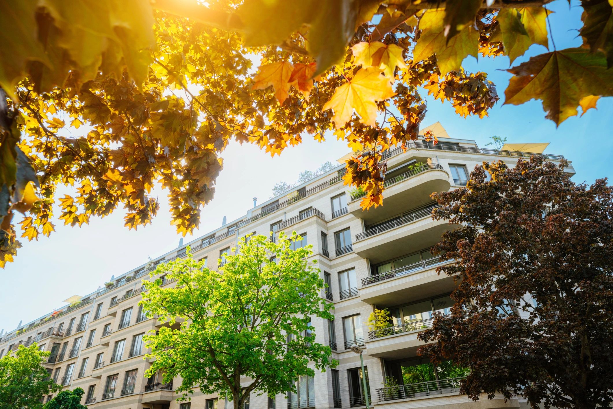 Modern apartment building exterior